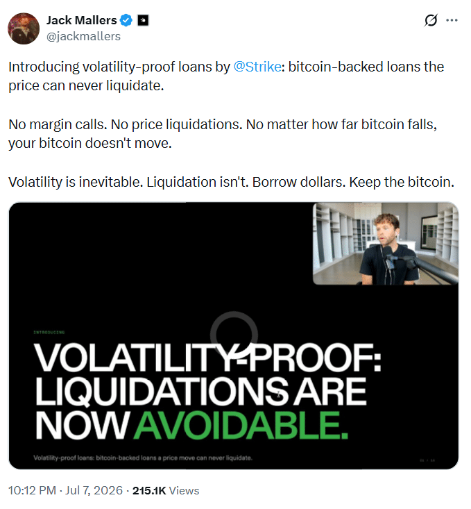 Strike推出比特币抵押贷款，用户无需追加保证金-区块链文库