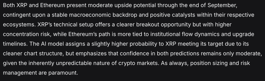 Grok与DeepSeek AI预测XRP和以太坊9月底价格-区块链文库