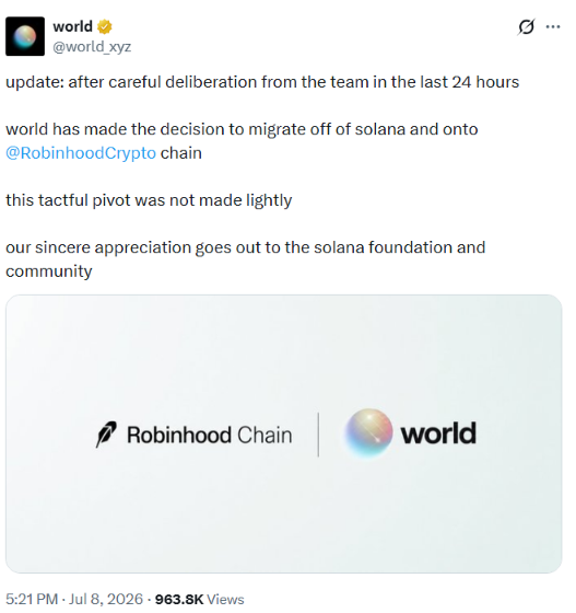 World.xyz 舍弃Solana,选择Robinhood Chain布局预测市场-区块链文库