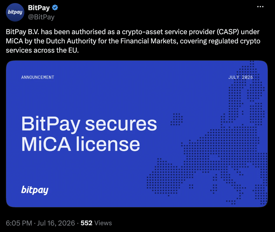 BitPay获得荷兰MiCA牌照,拟扩大稳定币支付业务-区块链文库