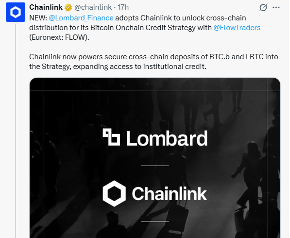 Chainlink 动态:CCIP 赋能 Lombard 比特币信贷策略-区块链文库