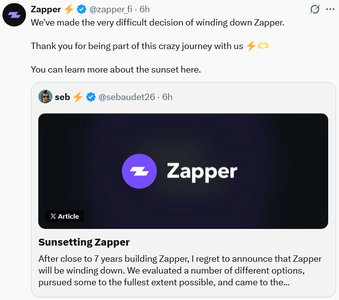 马克·库班投资的DeFi仪表盘Zapper运营7年后关停-区块链文库