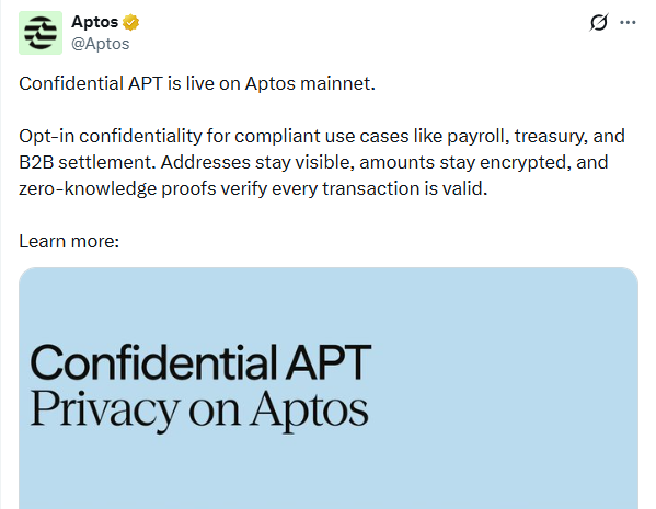 Aptos动态:移动隐私功能上线,APT价格攀升-区块链文库