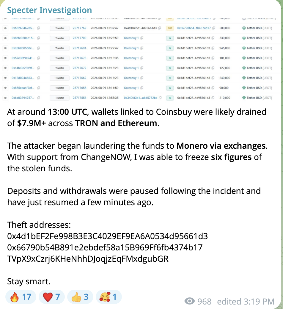 Coinsbuy在周日安全漏洞后悬赏10万美元-区块链文库