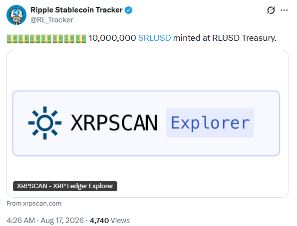 XRP新闻:迪拜在XRP账本上实现房地产代币化,RLUSD铸造量达1000万枚-区块链文库