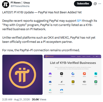 KYB更新后，PI币瞄准0.10美元：Pi Network价格预测-区块链文库