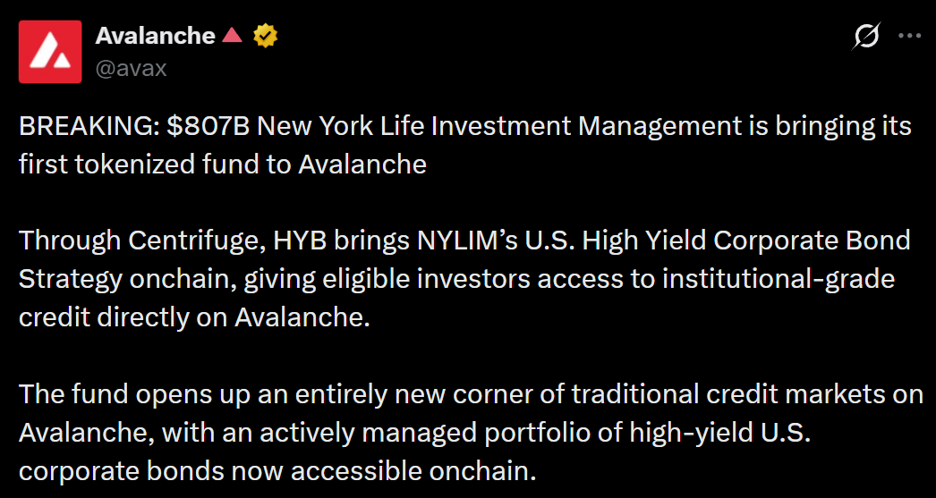 avalanche新闻:8070亿美元巨头首次将基金上链-区块链文库