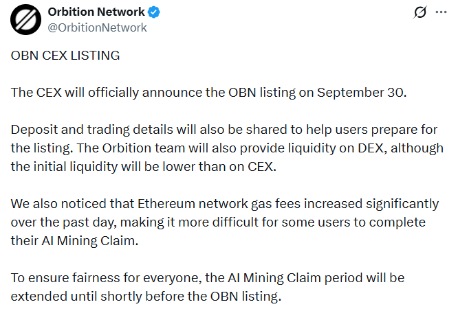 Orbition Network新闻：OBN CEX上市已定，但哪家交易所？-区块链文库