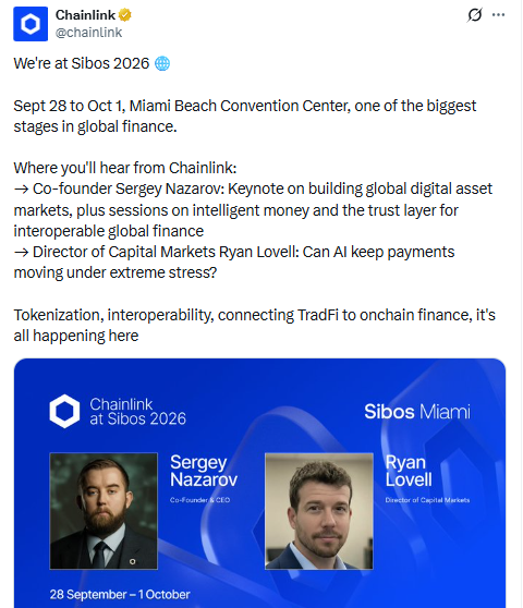 Chainlink 新闻:Sergey Nazarov 在 Sibos 2026 上成为焦点-区块链文库