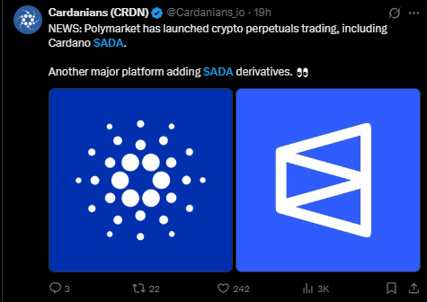 Cardano价格预测：Polymarket提振后ADA瞄准0.51美元-区块链文库