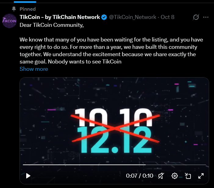 Tikcoin网络上线日期:11月计划能否解决2个月的延迟?-区块链文库