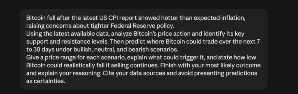 Claude AI 与 ChatGPT 预测:CPI 暴跌后比特币可能跌至多低-区块链文库