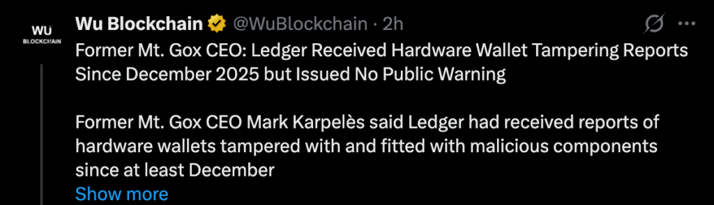 Ledger钱包在8600万美元加密货币被盗前数月是否曾发出篡改警报?-区块链文库